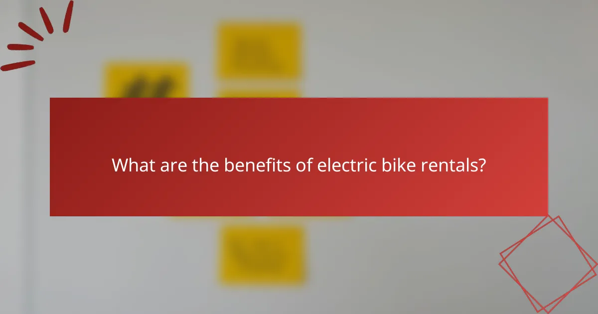 What are the benefits of electric bike rentals?