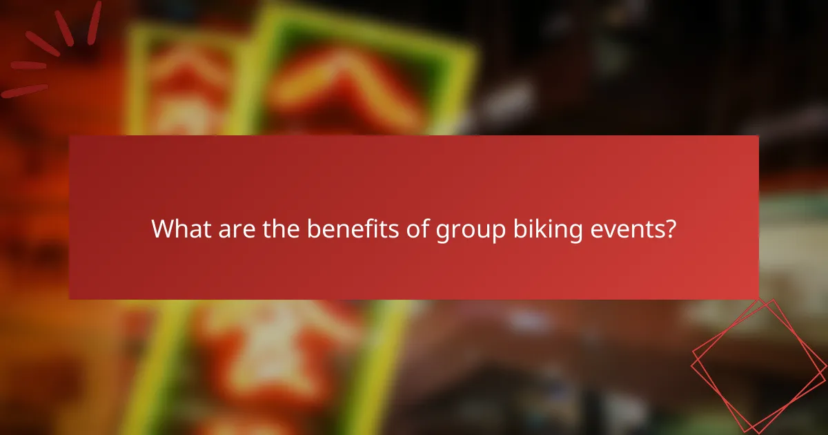 What are the benefits of group biking events?