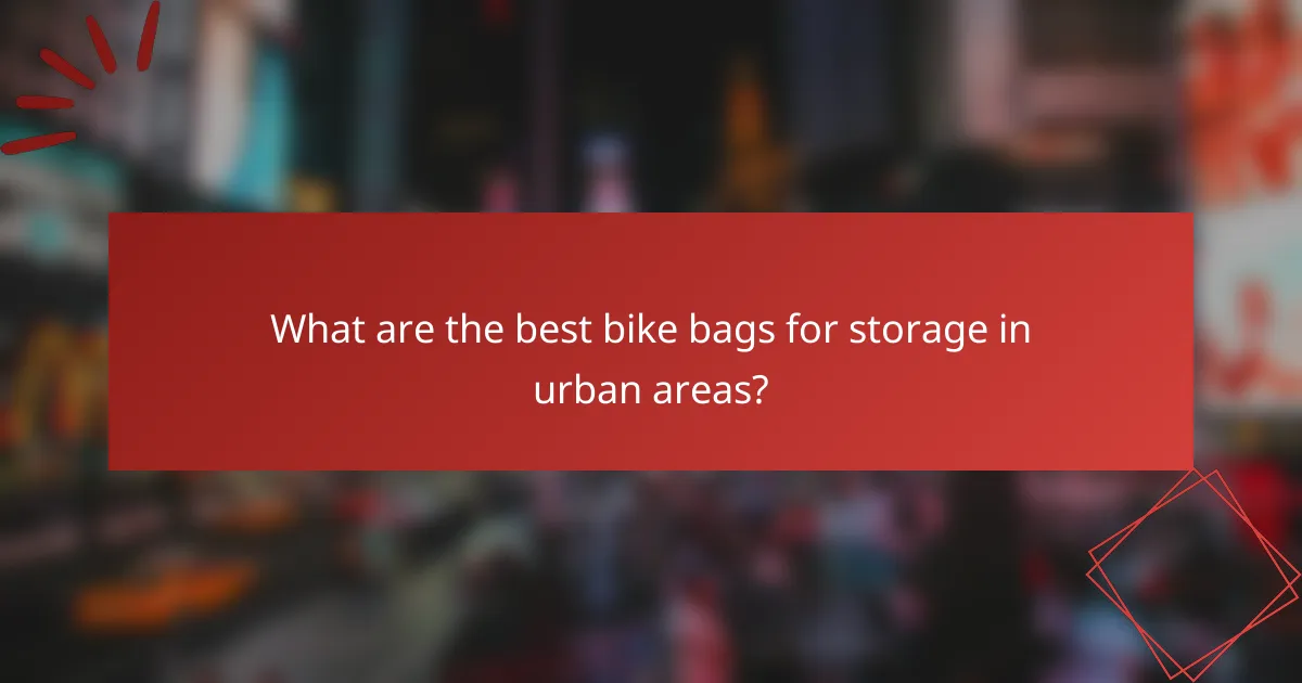 What are the best bike bags for storage in urban areas?