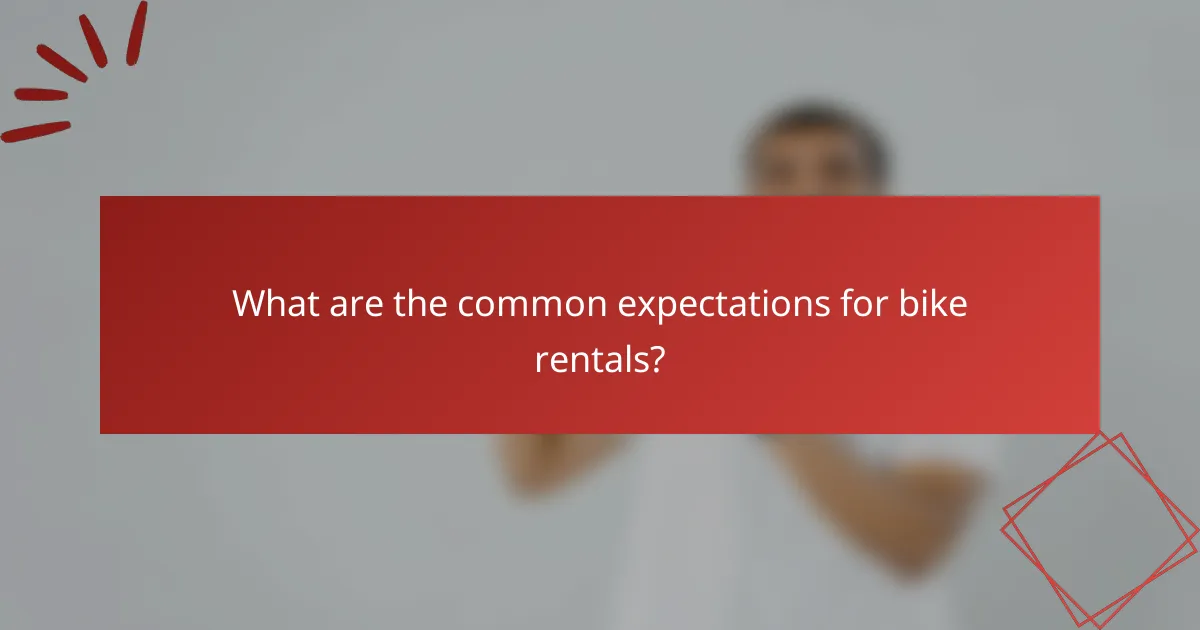 What are the common expectations for bike rentals?