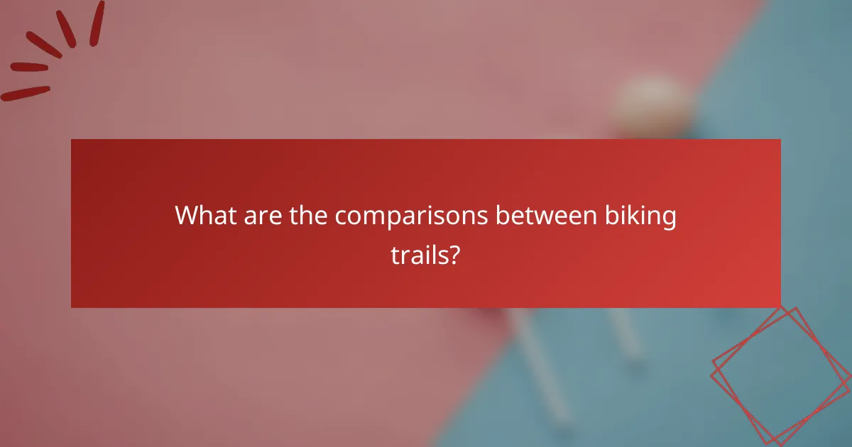 What are the comparisons between biking trails?