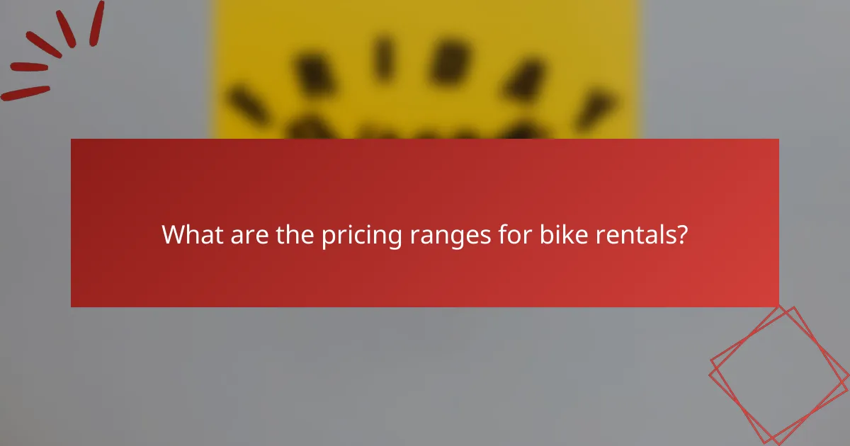 What are the pricing ranges for bike rentals?