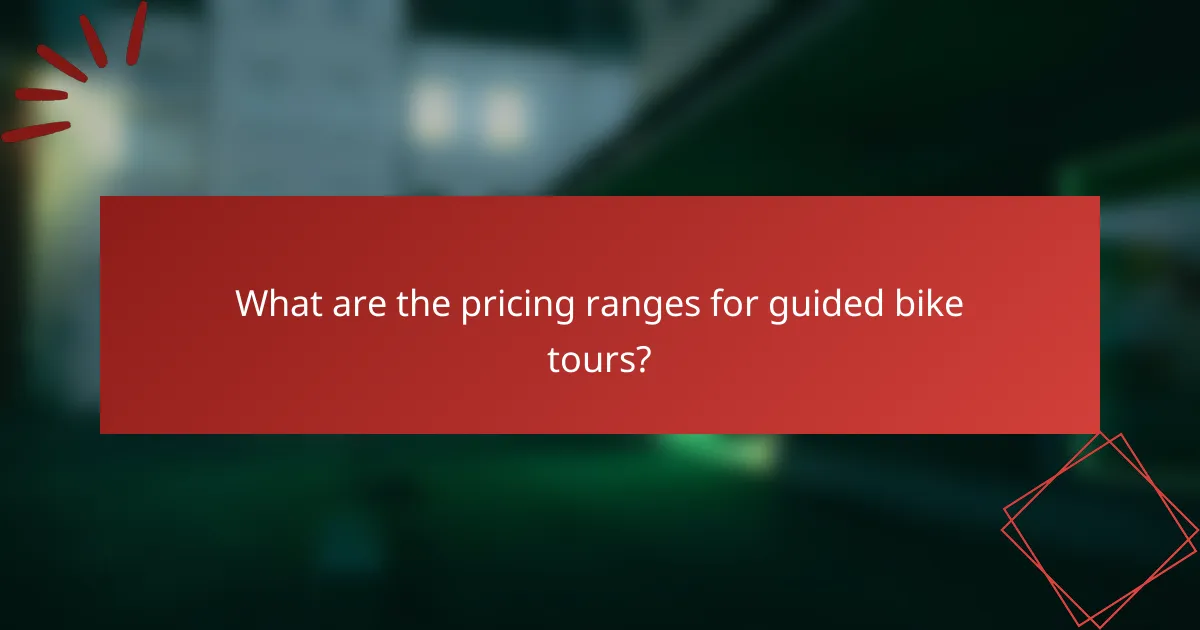 What are the pricing ranges for guided bike tours?