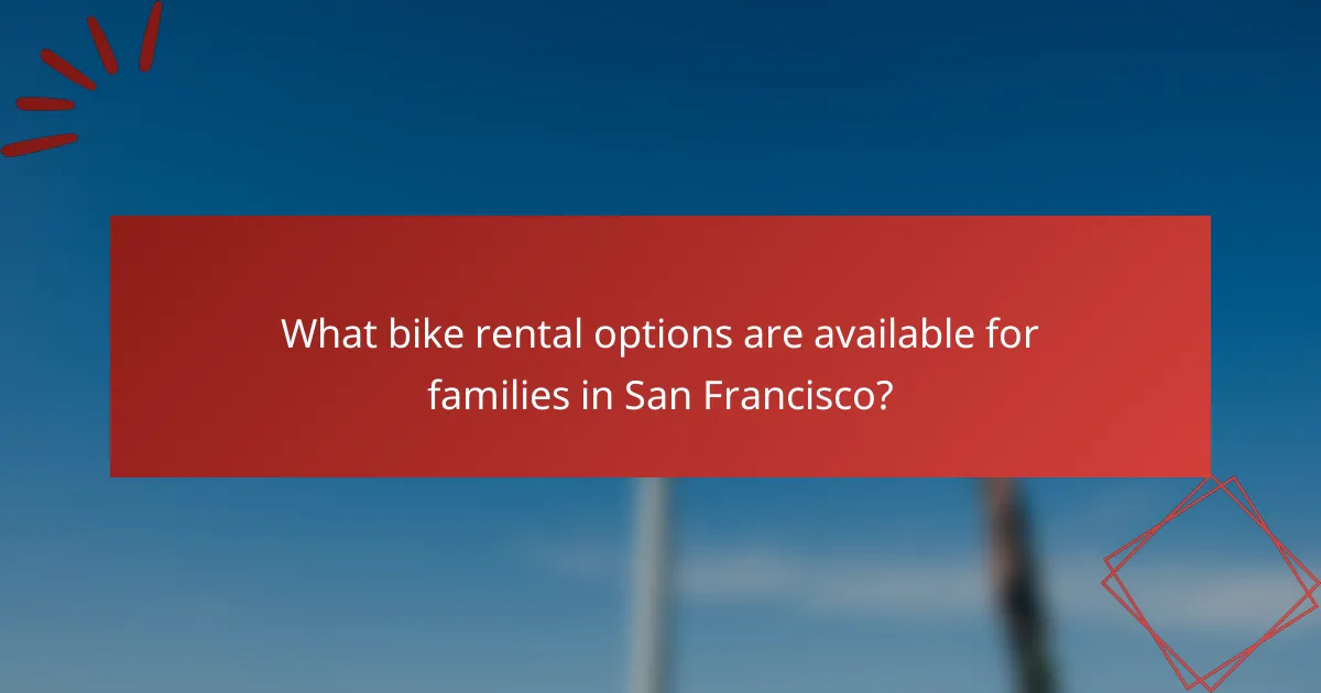 What bike rental options are available for families in San Francisco?