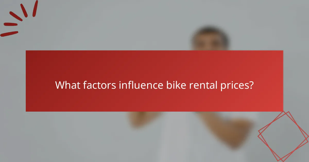 What factors influence bike rental prices?