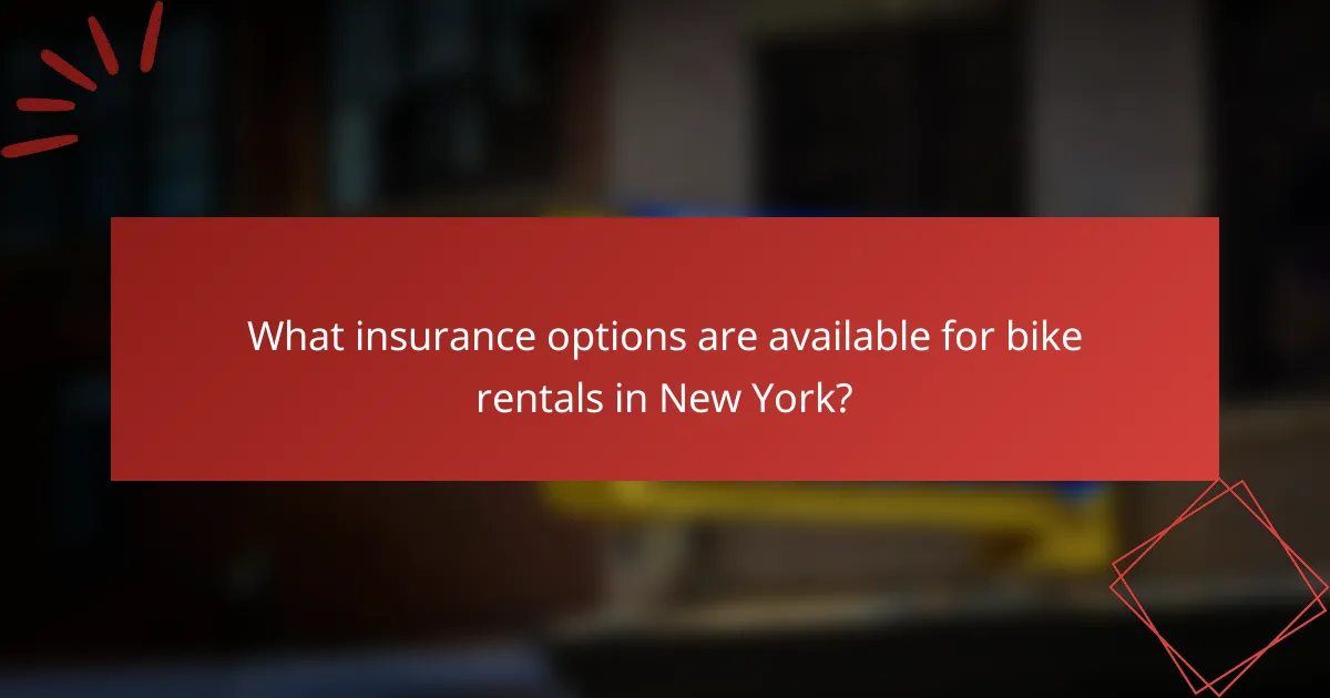 What insurance options are available for bike rentals in New York?